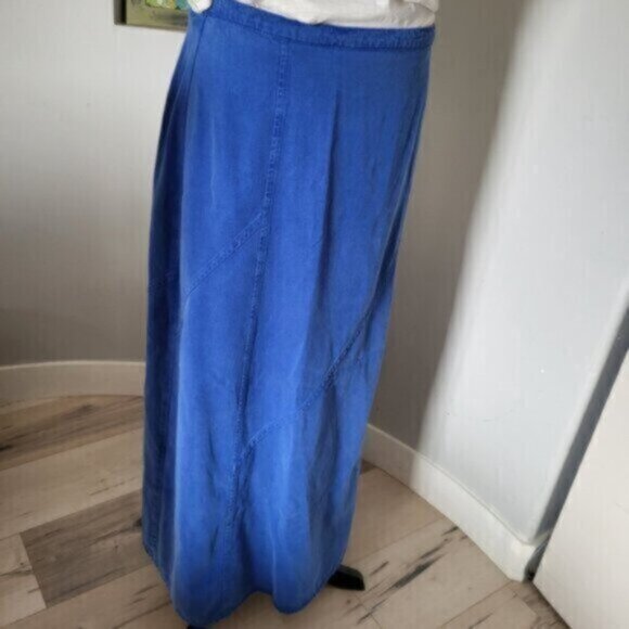 Vintage Denim Jean Blue Maxi Skirt Sz 10 - Picture 3 of 14
